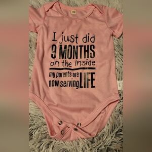 NEW in bag 6month old onesie pink